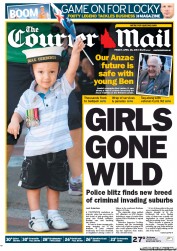Courier Mail (Australia) Newspaper Front Page for 26 April 2013