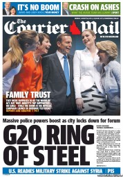 Courier Mail (Australia) Newspaper Front Page for 26 August 2013