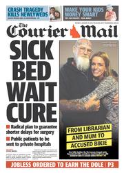 Courier Mail (Australia) Newspaper Front Page for 27 January 2014