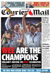 Courier Mail (Australia) Newspaper Front Page for 27 August 2013
