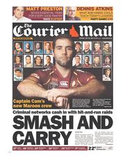 Courier Mail (Australia) Newspaper Front Page for 28 May 2013