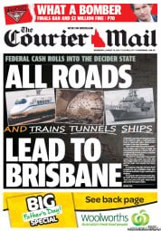 Courier Mail (Australia) Newspaper Front Page for 28 August 2013