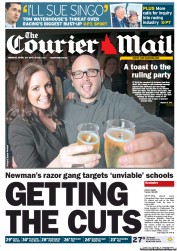 Courier Mail (Australia) Newspaper Front Page for 29 April 2013