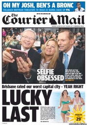 Courier Mail (Australia) Newspaper Front Page for 29 August 2013