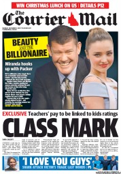 Courier Mail (Australia) Newspaper Front Page for 2 December 2013