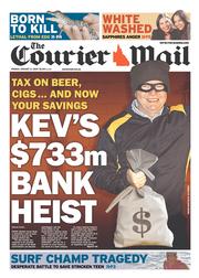 Courier Mail (Australia) Newspaper Front Page for 2 August 2013