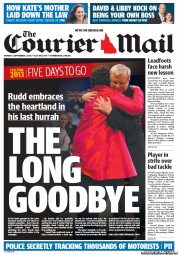 Courier Mail (Australia) Newspaper Front Page for 2 September 2013
