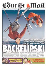 Courier Mail (Australia) Newspaper Front Page for 3 December 2013