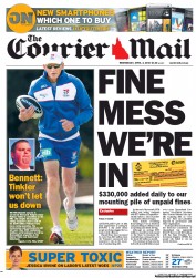 Courier Mail (Australia) Newspaper Front Page for 3 April 2013