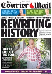 Courier Mail (Australia) Newspaper Front Page for 3 September 2013