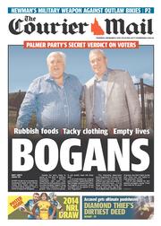 Courier Mail (Australia) Newspaper Front Page for 5 December 2013