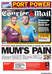 Courier Mail (Australia) Newspaper Front Page for 5 April 2013