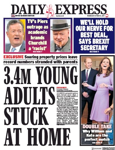 Daily Express Newspaper Front Page (UK) for 10 October 2018
