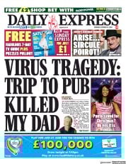 Daily Express (UK) Newspaper Front Page for 10 October 2020