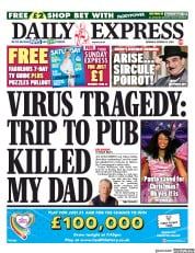 Daily Express (UK) Newspaper Front Page for 10 October 2020