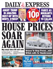 Daily Express (UK) Newspaper Front Page for 10 January 2017