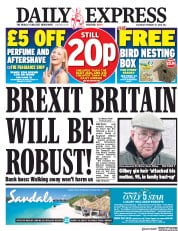 Daily Express (UK) Newspaper Front Page for 10 February 2018