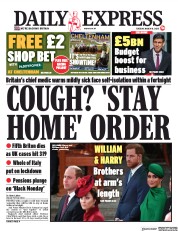 Daily Express (UK) Newspaper Front Page for 10 March 2020