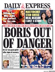 Daily Express (UK) Newspaper Front Page for 10 April 2020