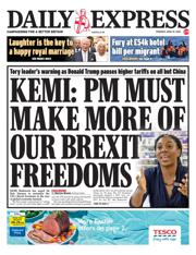 Daily Express front page for 10 April 2025