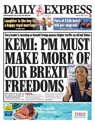 Daily Express Newspaper Front Page (UK) for 10 April 2025