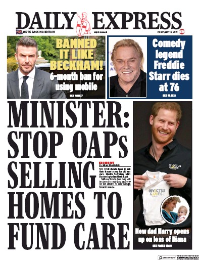 Daily Express Newspaper Front Page (UK) for 10 May 2019