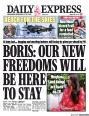 Daily Express (UK) Newspaper Front Page for 10 May 2021