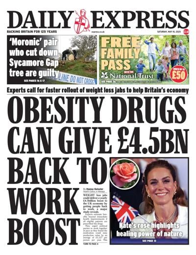Daily Express Newspaper Front Page (UK) for 10 May 2025