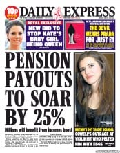 Daily Express (UK) Newspaper Front Page for 10 June 2013