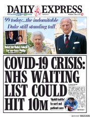 Daily Express (UK) Newspaper Front Page for 10 June 2020