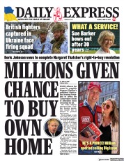 Daily Express (UK) Newspaper Front Page for 10 June 2022