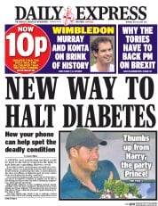 Daily Express (UK) Newspaper Front Page for 10 July 2017