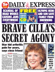 Daily Express (UK) Newspaper Front Page for 10 August 2015
