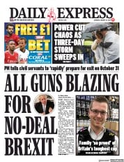 Daily Express (UK) Newspaper Front Page for 10 August 2019