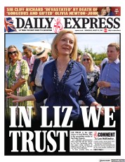 Daily Express front page for 10 August 2022