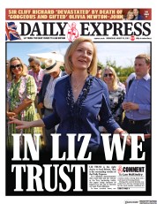 Daily Express (UK) Newspaper Front Page for 10 August 2022