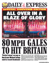 Daily Express (UK) Newspaper Front Page for 10 September 2012