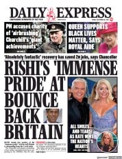 Daily Express (UK) Newspaper Front Page for 10 September 2021