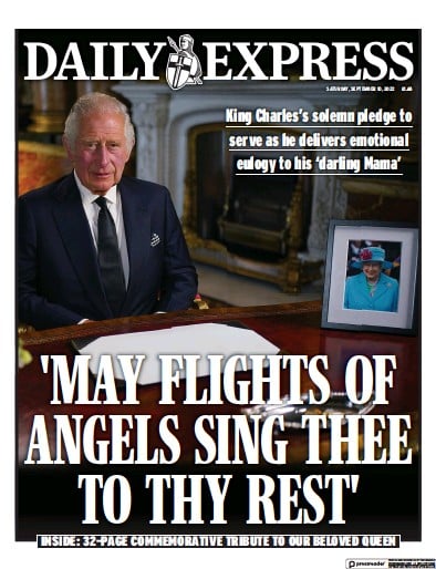 Daily Express Newspaper Front Page (UK) for 10 September 2022