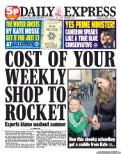 Daily Express (UK) Newspaper Front Page for 11 October 2012