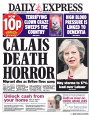 Daily Express (UK) Newspaper Front Page for 11 October 2016