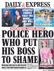 Daily Express (UK) Newspaper Front Page for 11 October 2018