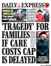 Daily Express front page for 11 November 2022