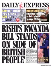 Daily Express front page for 11 December 2023