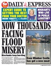 Daily Express (UK) Newspaper Front Page for 11 February 2014