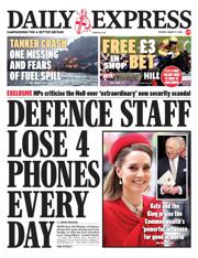 Daily Express front page for 11 March 2025