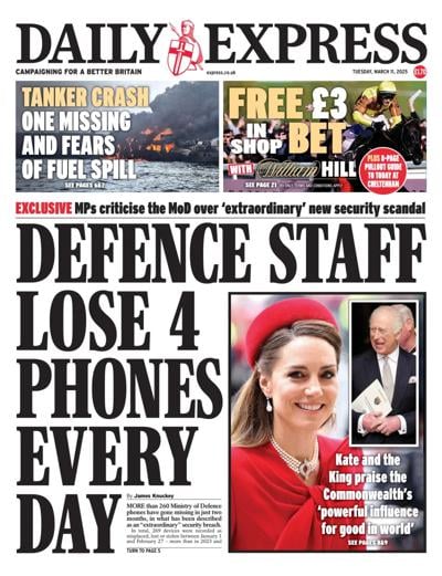 Daily Express Newspaper Front Page (UK) for 11 March 2025
