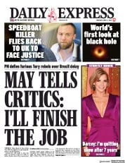Daily Express (UK) Newspaper Front Page for 11 April 2019