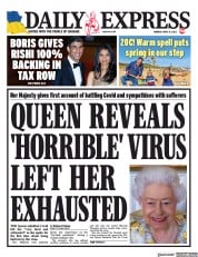 Daily Express (UK) Newspaper Front Page for 11 April 2022