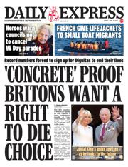 Daily Express front page for 11 April 2025